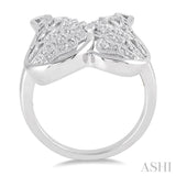 Silver Angel Wings Diamond Fashion Ring