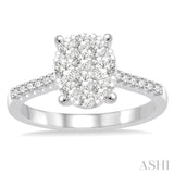 Oval Shape Lovebright Bridal Diamond Engagement Ring