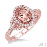 Oval Shape Gemstone & Diamond Ring