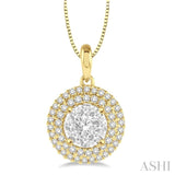 1/2 Ctw Diamond Lovebright Pendant in 14K Yellow and White Gold with Chain