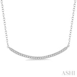 1/6 Ctw Round Cut Diamond Encrusted Arc Pendant With Link Chain in 10K White Gold