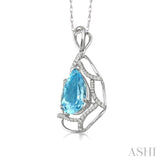 Pear Shape Gemstone & Diamond Pendant