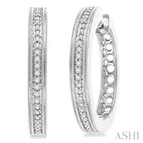 Silver Hoop Diamond Earrings