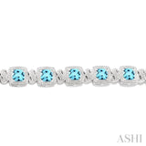 Silver Gemstone & Diamond Bracelet