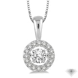 1/3 Ctw Diamond Emotion Pendant in 14K White Gold with Chain