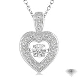 Silver Emotion Heart Shape Diamond Pendant