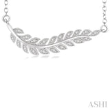 Silver Leaf Diamond Pendant