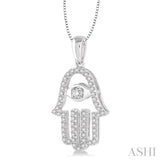 Diamond Hamsa Pendant