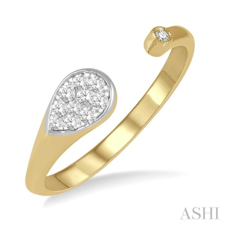 Pear Shape Lovebright Open Light Weight Diamond Fashion Ring