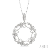 Diamond Circle Floral Fashion Pendant
