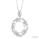 Diamond Circle Floral Fashion Pendant