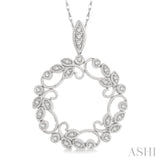 Diamond Circle Floral Fashion Pendant