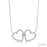 Twin Heart Shape Diamond Necklace