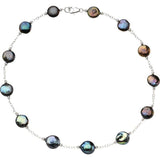 Coin Pearl Station Necklace Or Bracelet