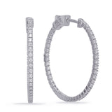 14 Kt White Gold Hoops Earrings