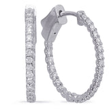 14 Kt White Gold Hoops Earrings