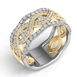 14 Kt Yellow & White Gold Vintage Fashion Diamond Rings
