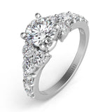 14 Kt White Gold Side Stone - Prong Set Engagement Rings