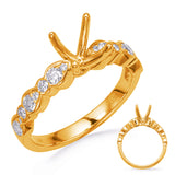 14 Kt Yellow Gold Diamond Engagement Rings