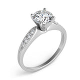 14 Kt White Gold Channel Set - Rounds Engagement Rings