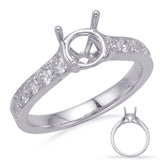 14 Kt White Gold Side Stone - Prong Set Engagement Rings