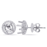14 Kt White Gold Halo Earrings
