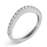 14 Kt White Gold Curved Bands