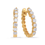 14 Kt Yellow Gold Hoops Earrings