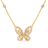 14 Kt Yellow Gold Butterfly Necklaces