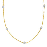14 Kt Yellow & White Gold Diamond By The Yard Necklaces