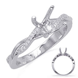 14 Kt White Gold Bypass Engagement Rings
