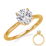 14 Kt Yellow Gold Halo - Hidden Engagement Rings