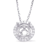 14 Kt White Gold Halo Pendants