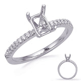 14 Kt White Gold Side Stone - Prong Set Engagement Rings