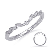 14 Kt White Gold Curved Bands