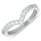 14 Kt White Gold Curved Bands