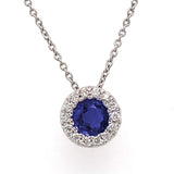 14 Kt White Gold Sapphire Necklaces