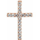 14K Rose .07 CTW Natural Diamond Petite Cross Pendant