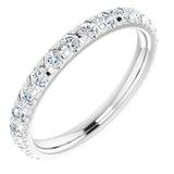 14K White 3/4 CTW Natural Diamond French-Set Anniversary Band