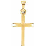 14K Yellow 15.2x7.3 mm Cross Pendant