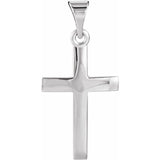 14K White 15.2x7.3 mm Cross Pendant