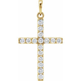 14K Yellow 1/4 CTW Lab-Grown Diamond Cross Pendant