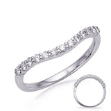 14 Kt White Gold Curved Bands