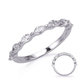 14 Kt White Gold Marquise Bands