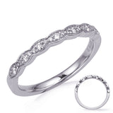 14 Kt White Gold Channel Bead Set Bands