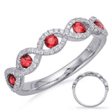 14 Kt White Gold Ruby Color Rings - Precious
