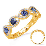 14 Kt Yellow Gold Sapphire Color Rings - Precious