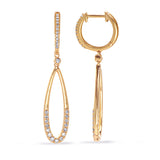 14 Kt Yellow Gold Diamond Earrings