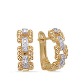14 Kt Yellow Gold Diamond Earrings