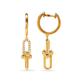 14 Kt Yellow Gold Diamond Earrings